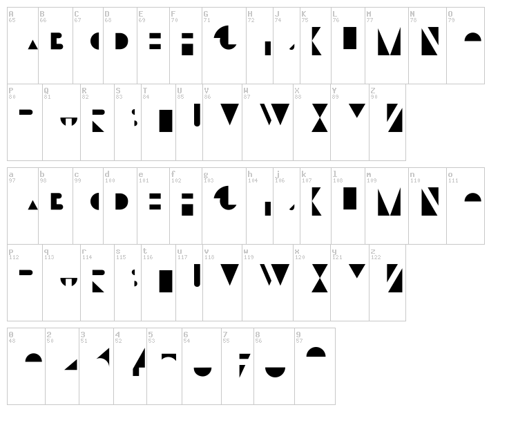 Bifur Fondation + Overlay font map
